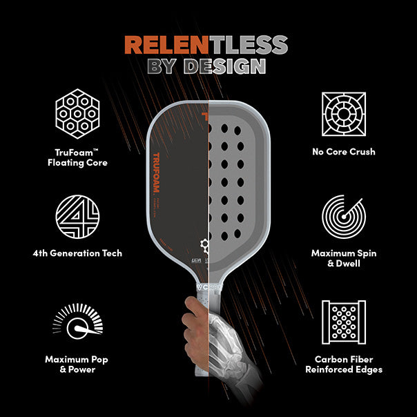 CRBN¹ TruFoam Barrage elongated long handle pickleball paddle